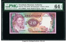 Swaziland Monetary Authority of Swaziland 20 Emalangeni ND (1978) Pick 5a PMG Choice Uncirculated 64 EPQ. 

HID09801242017

© 2020 Heritage Auctions |...