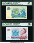 Sweden Sveriges Riksbank 50; 100 Kronor 1979; 1980 Pick 53c; 54c Two Examples PMG Superb Gem Unc 67 EPQ; Gem Uncirculated 66 EPQ. 

HID09801242017

© ...