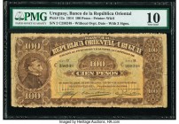 Uruguay Banco de la Republica Oriental 100 Pesos 1914 Pick 12a PMG Very Good 10. 

HID09801242017

© 2020 Heritage Auctions | All Rights Reserved