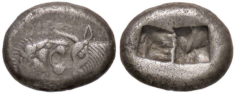 GRECHE - LYDIA - Tempo di Kroisos (560-546 a.C.) - Mezzo statere - Parte anterio...