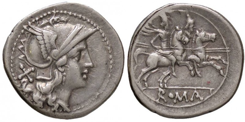 ROMANE REPUBBLICANE - ANONIME - Monete senza simboli (dopo 211 a.C.) - Denario -...