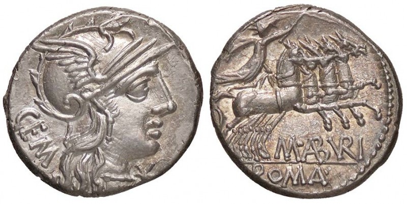 ROMANE REPUBBLICANE - ABURIA - M. Aburius M. f. Geminus (132 a.C.) - Denario - T...