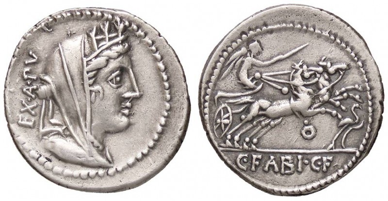 ROMANE REPUBBLICANE - FABIA - C. Fabius C. f. Hadrianus (102 a.C.) - Denario - T...