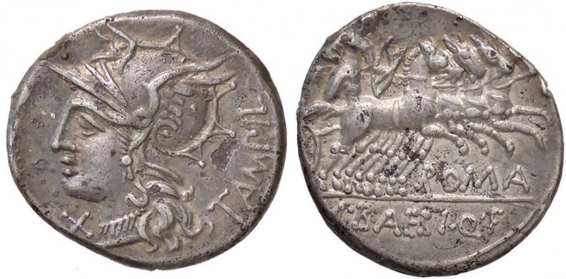 ROMANE REPUBBLICANE - JULIA - L. Julius Bursio (85 a.C.) - Denario - Testa di Ap...