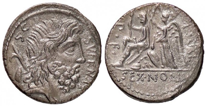 ROMANE REPUBBLICANE - NONIA - M. Nonius Sufenas (59 a.C.) - Denario - Testa di S...