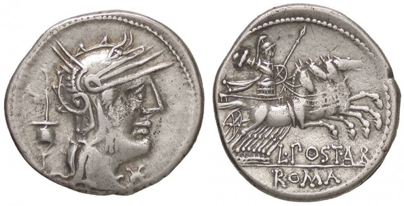 ROMANE REPUBBLICANE - POSTUMIA - L. Postumius Albinus (131 a.C.) - Denario - Tes...