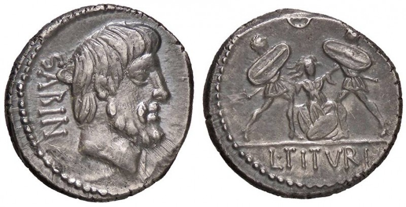 ROMANE REPUBBLICANE - TITURIA - L. Titurius L. f. Sabinus (89 a.C.) - Denario - ...