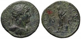 ROMANE IMPERIALI - Adriano (117-138) - Dupondio - Busto radiato e drappeggiato a d. /R La Pietà stante a d. presso un altare acceso C. 1043 (AE g. 12,...