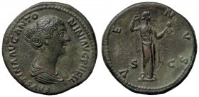 ROMANE IMPERIALI - Faustina II (moglie di M. Aurelio) - Asse - Busto drappeggiato a d. /R Venere stante a d. con mela si aggiusta il velo C. 257; RIC ...
