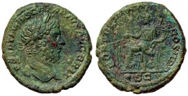 ROMANE IMPERIALI - Geta (209-212) - Asse - Busto laureato a d. /R La Fortuna seduta a s. con timone e cornucopia; sotto la sedia, una ruota C. 60; RIC...