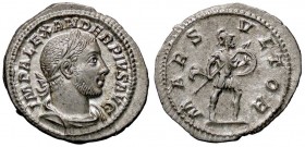 ROMANE IMPERIALI - Alessandro Severo (222-235) - Denario - Busto laureato e drappeggiato a d. /R Marte andante a d. con lancia e scudo C. 158; RIC 207...