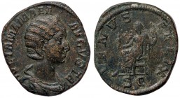ROMANE IMPERIALI - Giulia Mamea (madre di A. Severo) - Sesterzio - Busto diademato a d. /R Venere seduta a s. con statuetta e scettro C. 69; RIC 71 (A...