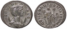 ROMANE IMPERIALI - Severina (moglie di Aureliano) - Antoniniano - Busto diademato a d. su crescente /R La Concordia stante a s. con due insegne milita...