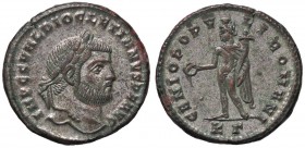 ROMANE IMPERIALI - Diocleziano (284-305) - Follis (Cizico) - Testa laureata a d. /R Il Genio stante a s. con patera e cornucopia C. 106; RIC 12a (MI g...