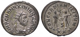 ROMANE IMPERIALI - Massimiano Ercole (286-310) - Antoniniano - Busto radiato e corazzato a d. /R Massimiano stante a d. riceve da Giove una Vittoria C...