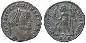 ROMANE IMPERIALI - Licinio I (308-324) - Follis (Siscia) - Testa laureata a d. /R Giove stante a s. con Vittoria e scettro; ai suoi piedi un'aquila co...