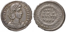 ROMANE IMPERIALI - Costanzo II (337-361) - Siliqua (Sirmium) - Busto diademato, drappeggiato e corazzato a d. /R Scritta entro corona C. 342; RIC 17 (...