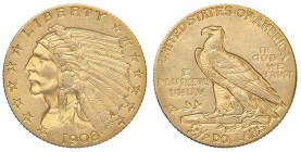 ESTERE - U.S.A. - 2,5 Dollari 1908 - Indiano Kr. 128 AU
SPL
