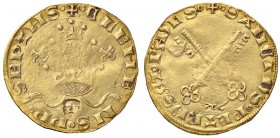 ZECCHE ITALIANE - AVIGNONE - Clemente VII (Antipapa) (1378-1394) - Fiorino da 24 soldi Ser. 1; Munt. 3 RRR (AU g. 2,95)Contromarca al D/ Ex Inasta 42,...