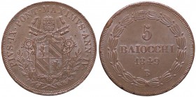 ZECCHE ITALIANE - BOLOGNA - Pio IX (1846-1866) - 5 Baiocchi 1849 A. IV Pag. 293; Mont. 242 R CU Riflessi rossi
SPL+