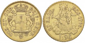 ZECCHE ITALIANE - GENOVA - Dogi Biennali (terza fase, 1637-1797) - 96 Lire 1796 CNI 2; MIR 275/4 R (AU g. 25,07)Stella dopo la data (coniata nel 1814)...