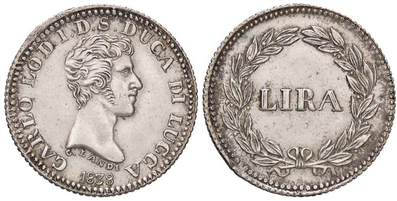ZECCHE ITALIANE - LUCCA - Carlo Ludovico di Borbone (1824-1847) - Lira 1838 Pag....