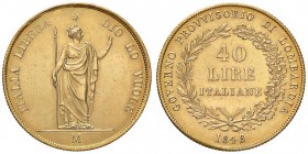 ZECCHE ITALIANE - MILANO - Governo Provvisorio (1848) - 40 Lire 1848 Pag. 211; Mont. 423 R AU Restauro al bordo
qSPL