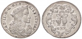 ZECCHE ITALIANE - NAPOLI - Carlo II, secondo periodo (1675-1700) - Tarì 1694 P.R. 21; MIR 300/3 AG
SPL/SPL+