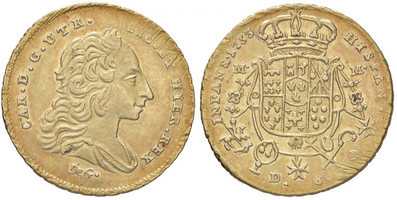 ZECCHE ITALIANE - NAPOLI - Carlo di Borbone (1734-1759) - 6 Ducati 1753 P.R. 5; ...