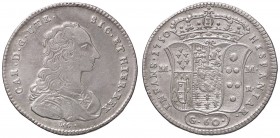 ZECCHE ITALIANE - NAPOLI - Carlo di Borbone (1734-1759) - Mezza piastra 1750 P.R. 40; Mont. 76 AG
qBB/BB+