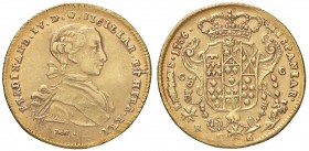 ZECCHE ITALIANE - NAPOLI - Ferdinando IV di Borbone (primo periodo, 1759-1799) - 6 Ducati 1766 P.R. 9a; Mont. 131 AU Sigle De G
qSPL