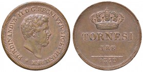 ZECCHE ITALIANE - NAPOLI - Ferdinando II di Borbone (1830-1859) - 3 Tornesi 1842 P.R. 235; Mont. 1085 NC CU
qFDC