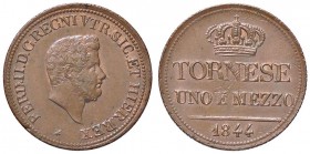 ZECCHE ITALIANE - NAPOLI - Ferdinando II di Borbone (1830-1859) - Tornese e mezzo 1844 P.R. 268; Mont. 1151/1152 NC CU
SPL-FDC