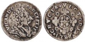 SAVOIA - Vittorio Amedeo II (secondo periodo, 1680-1730) - Reale vecchio 1727 Mont. 12 R AG
qBB