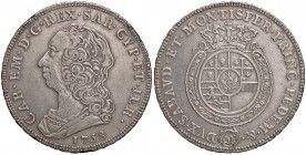 SAVOIA - Carlo Emanuele III (1730-1773) - Scudo 1758 CNI 155; Mont. 167 R AG Colpetto
BB+