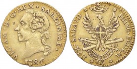 SAVOIA - Vittorio Amedeo III (1773-1796) - Quarto di doppia 1786 Mont. 331 RR AU
qBB