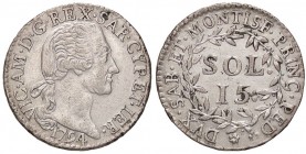 SAVOIA - Vittorio Amedeo III (1773-1796) - 15 Soldi 1794 Mont. 374 MI
qSPL/SPL