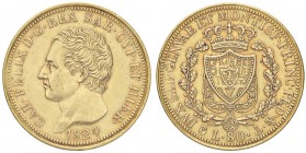 SAVOIA - Carlo Felice (1821-1831) - 80 Lire 1824 G Pag. 23; Mont. 3 RR AU Segno al ciglio
BB+/qSPL