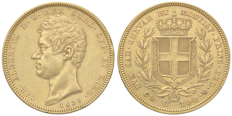 SAVOIA - Carlo Alberto (1831-1849) - 100 Lire 1835 G Pag. 140; Mont. 8 R AU Colp...