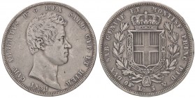 SAVOIA - Carlo Alberto (1831-1849) - 5 Lire 1831 T Pag. 230; Mont. 102 RR AG
BB