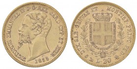 SAVOIA - Vittorio Emanuele II (1849-1861) - 20 Lire 1855 G Pag. 346; Mont. 14 AU
SPL