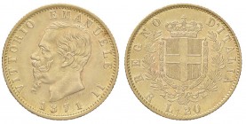 SAVOIA - Vittorio Emanuele II Re d'Italia (1861-1878) - 20 Lire 1871 R Pag. 466; Mont. 142 R AU
SPL