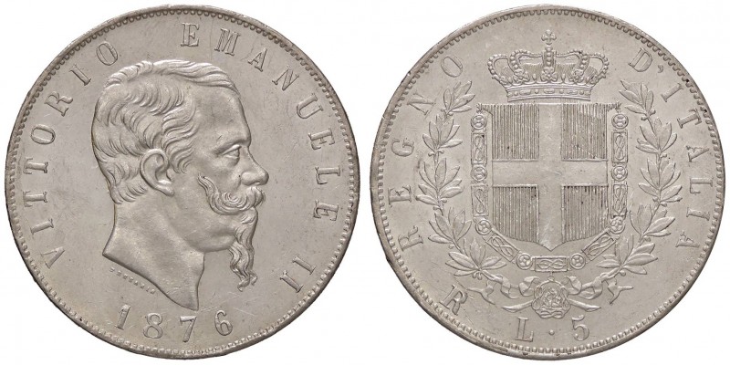 SAVOIA - Vittorio Emanuele II Re d'Italia (1861-1878) - 5 Lire 1876 R Pag. 501; ...