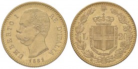 SAVOIA - Umberto I (1878-1900) - 20 Lire 1881 Pag. 577; Mont. 14 AU
qFDC/FDC