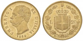 SAVOIA - Umberto I (1878-1900) - 20 Lire 1884 Pag. 580; Mont. 20 RR AU
qFDC