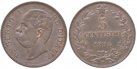 SAVOIA - Umberto I (1878-1900) - 5 Centesimi 1896 Pag. 618; Mont. 66 R CU
FDC