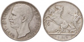 SAVOIA - Vittorio Emanuele III (1900-1943) - 10 Lire 1927 ** Biga Pag. 692a; Mont. 90 AG
FDC
