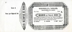 CARTAMONETA - STATO PONTIFICIO - Repubblica Romana Boni Provinciali (1849) - 6 Baiocchi Gav. 209 RRR Provincia di Rieti - Non emesso
qFDS