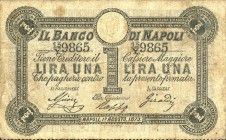 CARTAMONETA - NAPOLI - Fedi di Credito Biglietti - Lira 01/08/1873 Gav. 67 R Ascione/Robba/Ghirardini
MB-BB
