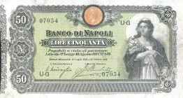 CARTAMONETA - NAPOLI - Biglietti al portatore - 50 Lire 22/10/1903 Gav. 152 RR Miraglia/Brocchetti Restauri
MB-BB